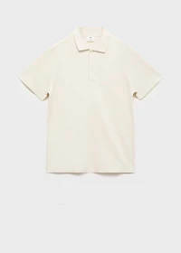 Fine rib-knit polo shirt