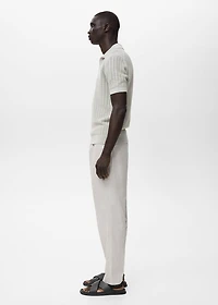 Fine-knit herringbone polo shirt