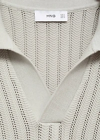 Fine-knit herringbone polo shirt