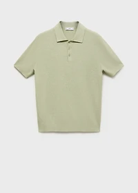Ribbed knit polo shirt