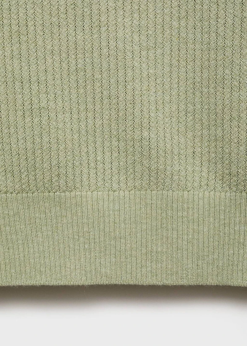 Ribbed knit polo shirt