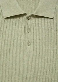 Ribbed knit polo shirt