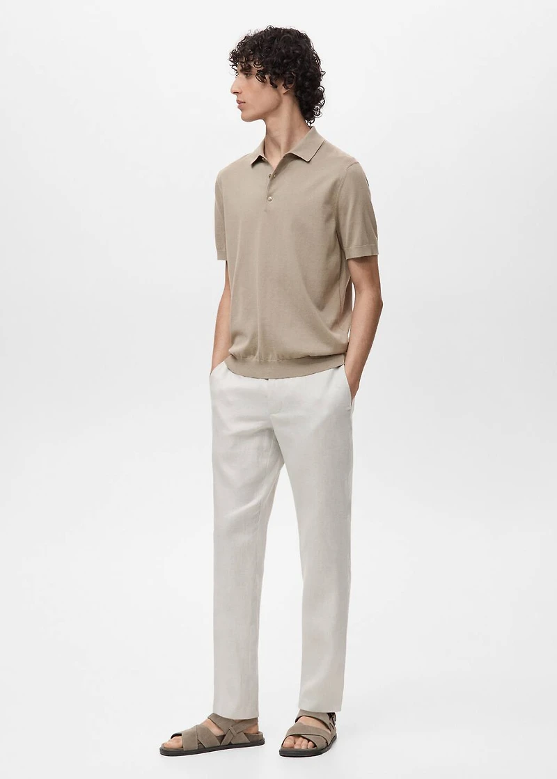 100% cotton fine-knit polo shirt
