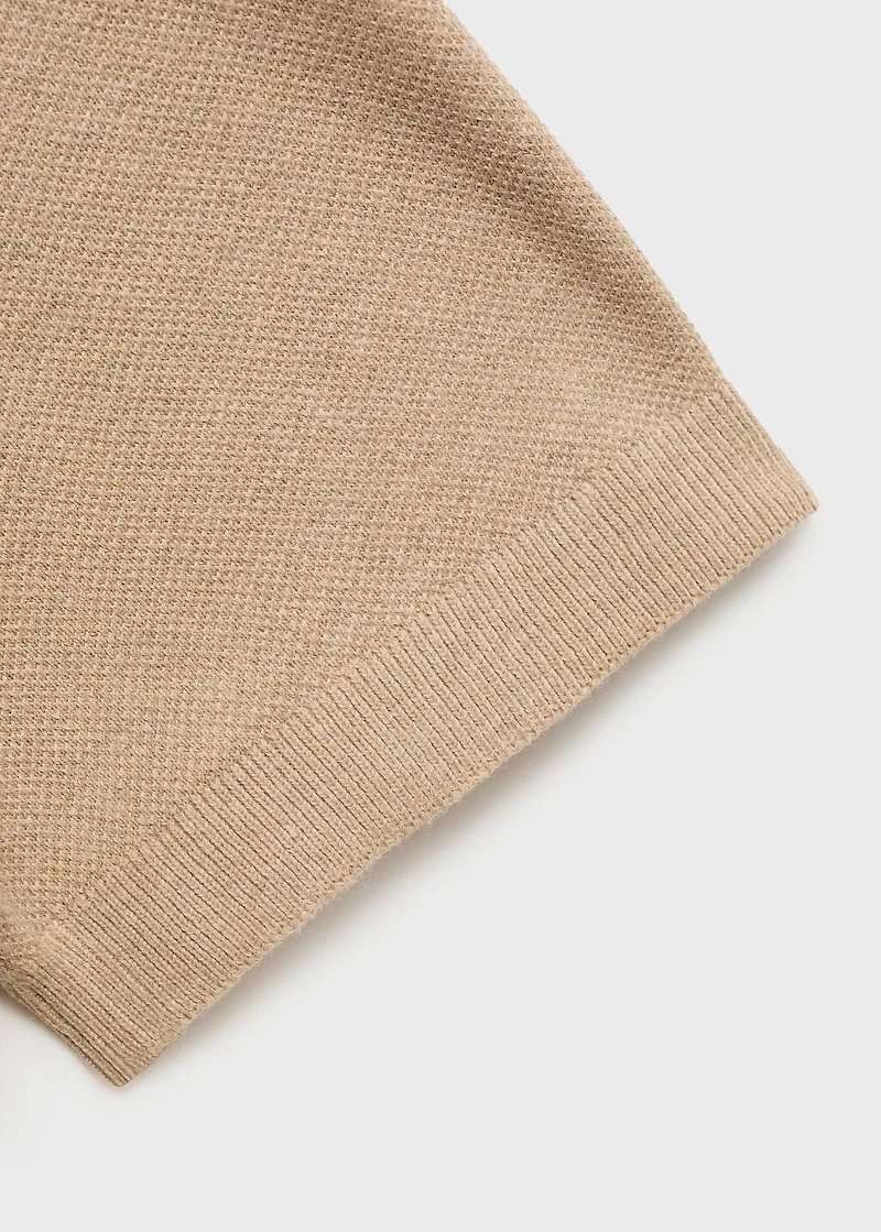 Fine-knit cotton polo shirt
