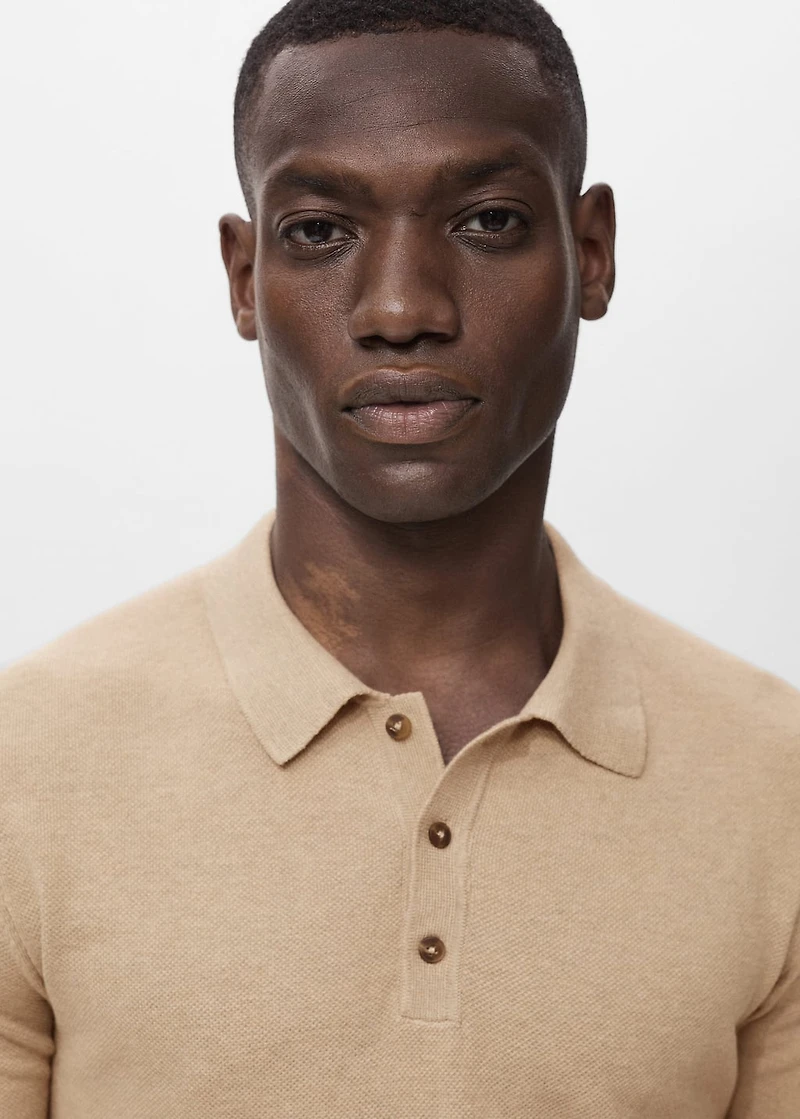 Fine-knit cotton polo shirt