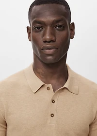Fine-knit cotton polo shirt