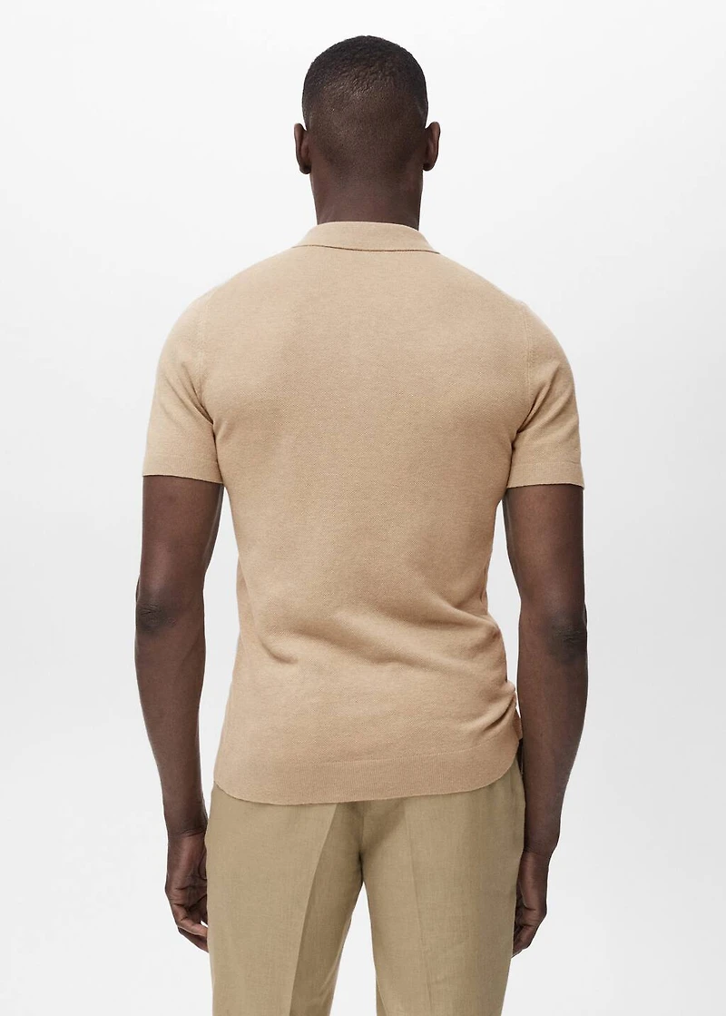 Fine-knit cotton polo shirt