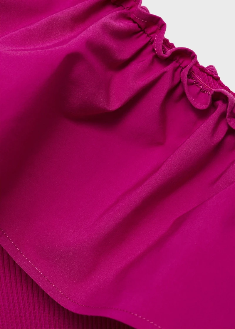 Asymmetrical top combined fabric