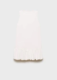 Denim dress with puffed hem
