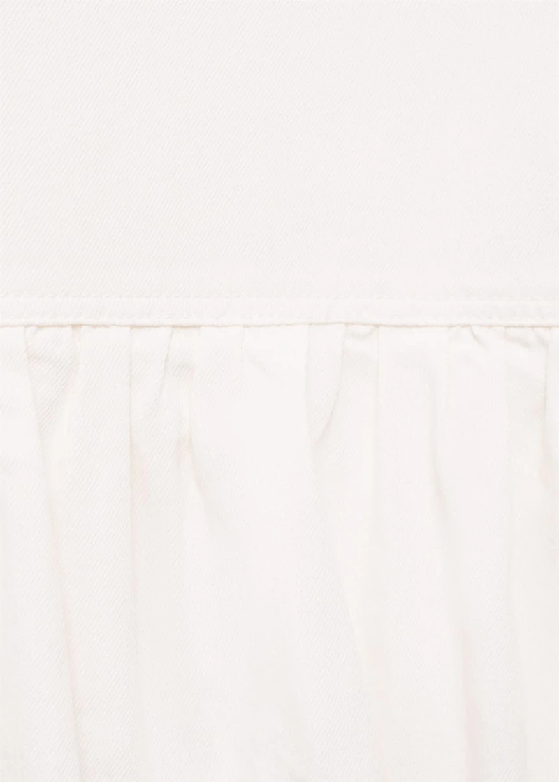 Denim dress with puffed hem