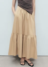 Long cotton A-line skirt