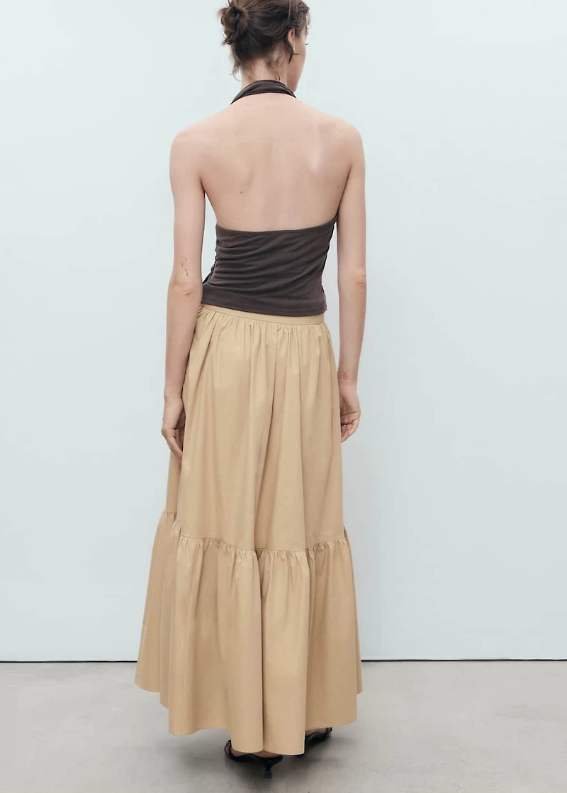 Long cotton A-line skirt