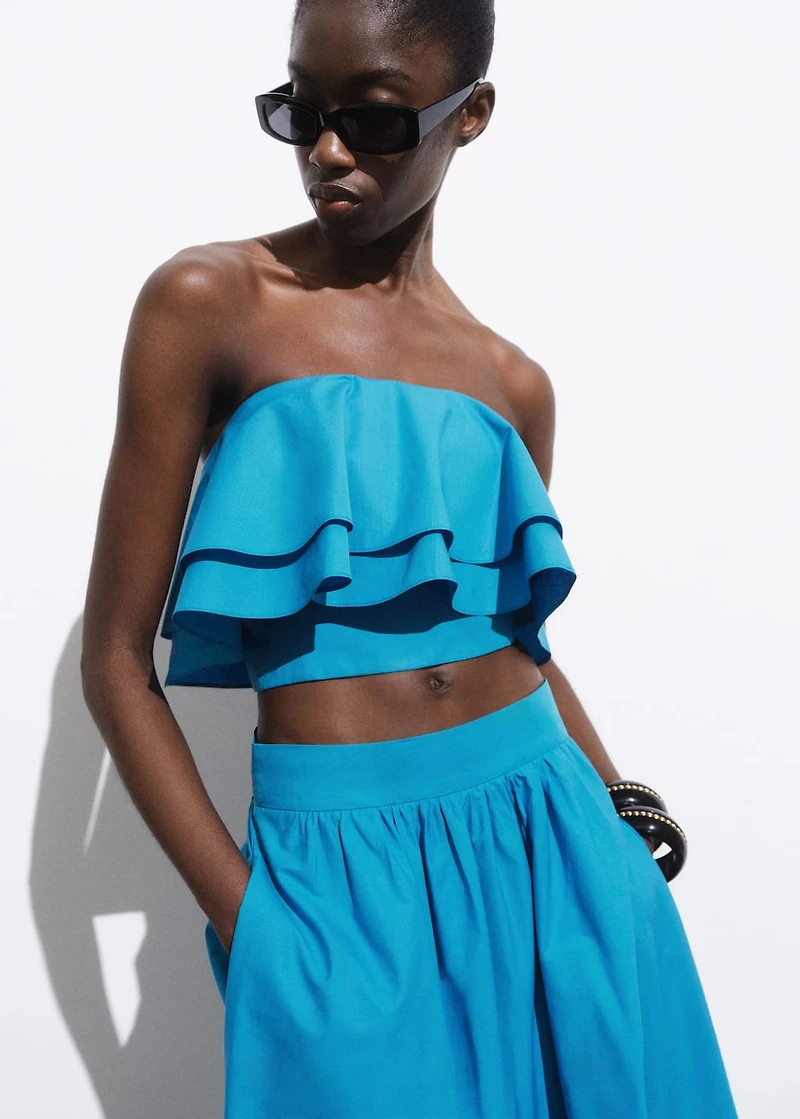 Strapless cotton top