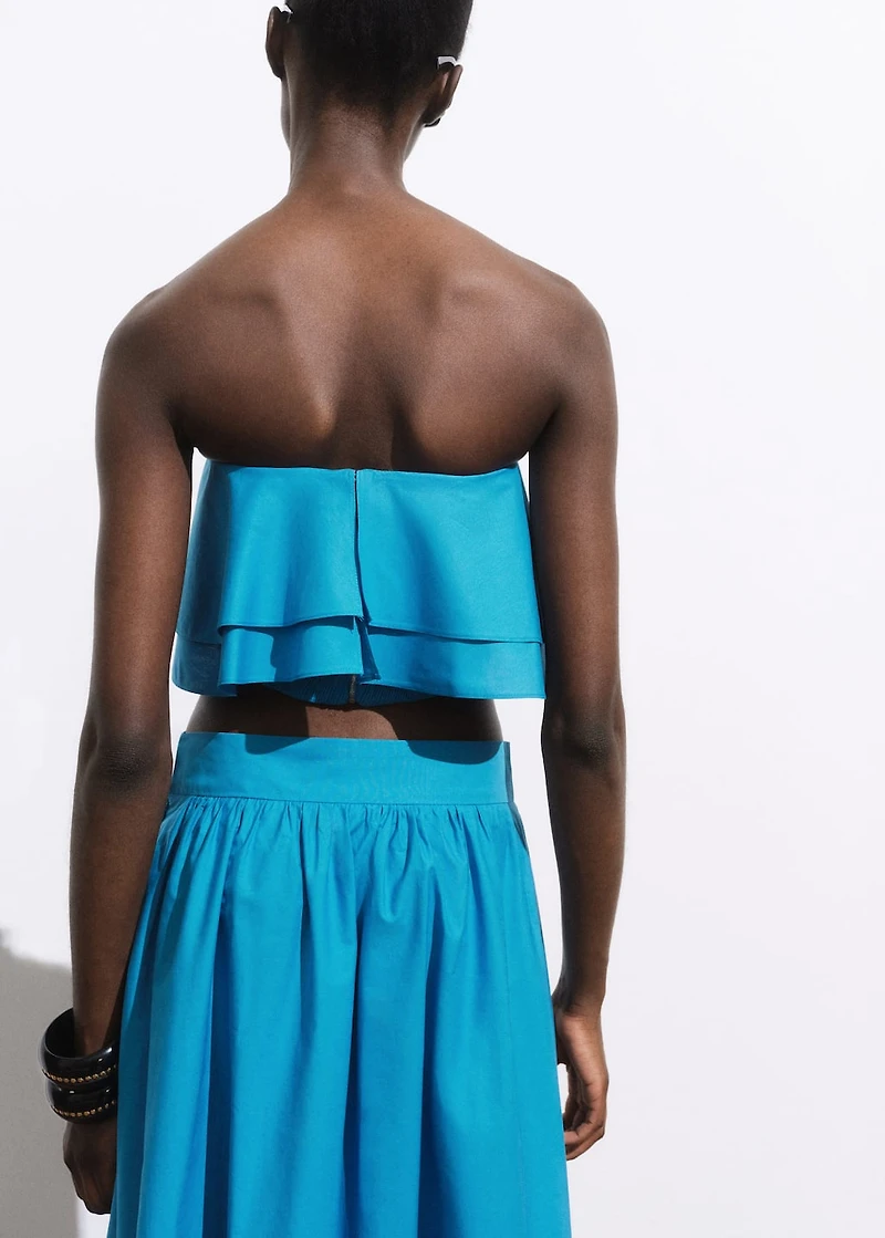 Strapless cotton top