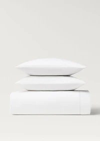 Cotton percale duvet cover with hemstitch for 135/140 cm bed