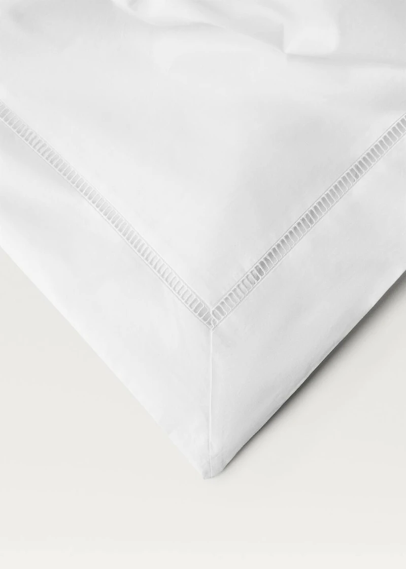 Cotton percale duvet cover with hemstitch for 135/140 cm bed
