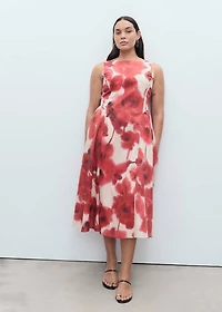 Floral-print flared dress