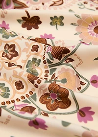 Floral satin scarf