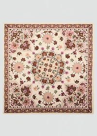 Floral satin scarf