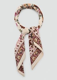 Floral satin scarf