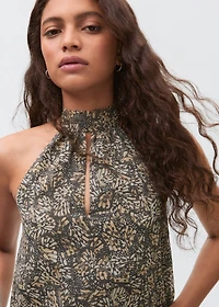 Halter-neck printed top