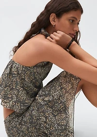 Halter-neck printed top