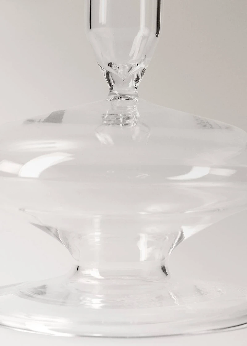 Low borosilicate candelabra with wave pattern