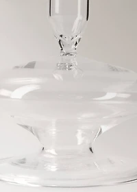 Low borosilicate candelabra with wave pattern