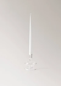 Low borosilicate candelabra with wave pattern