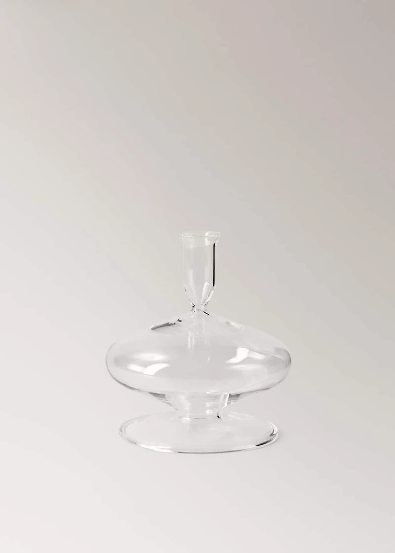 Tall borosilicate candelabra with wave pattern