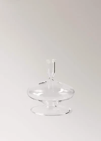 Tall borosilicate candelabra with wave pattern
