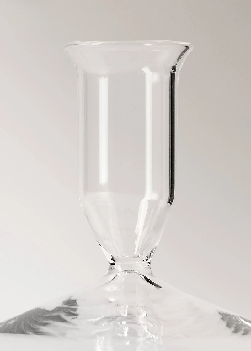 Tall borosilicate candelabra with wave pattern