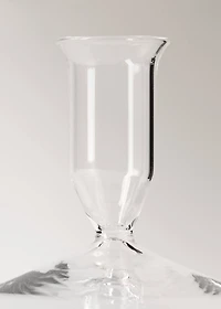 Tall borosilicate candelabra with wave pattern