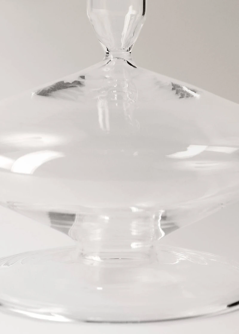 Tall borosilicate candelabra with wave pattern