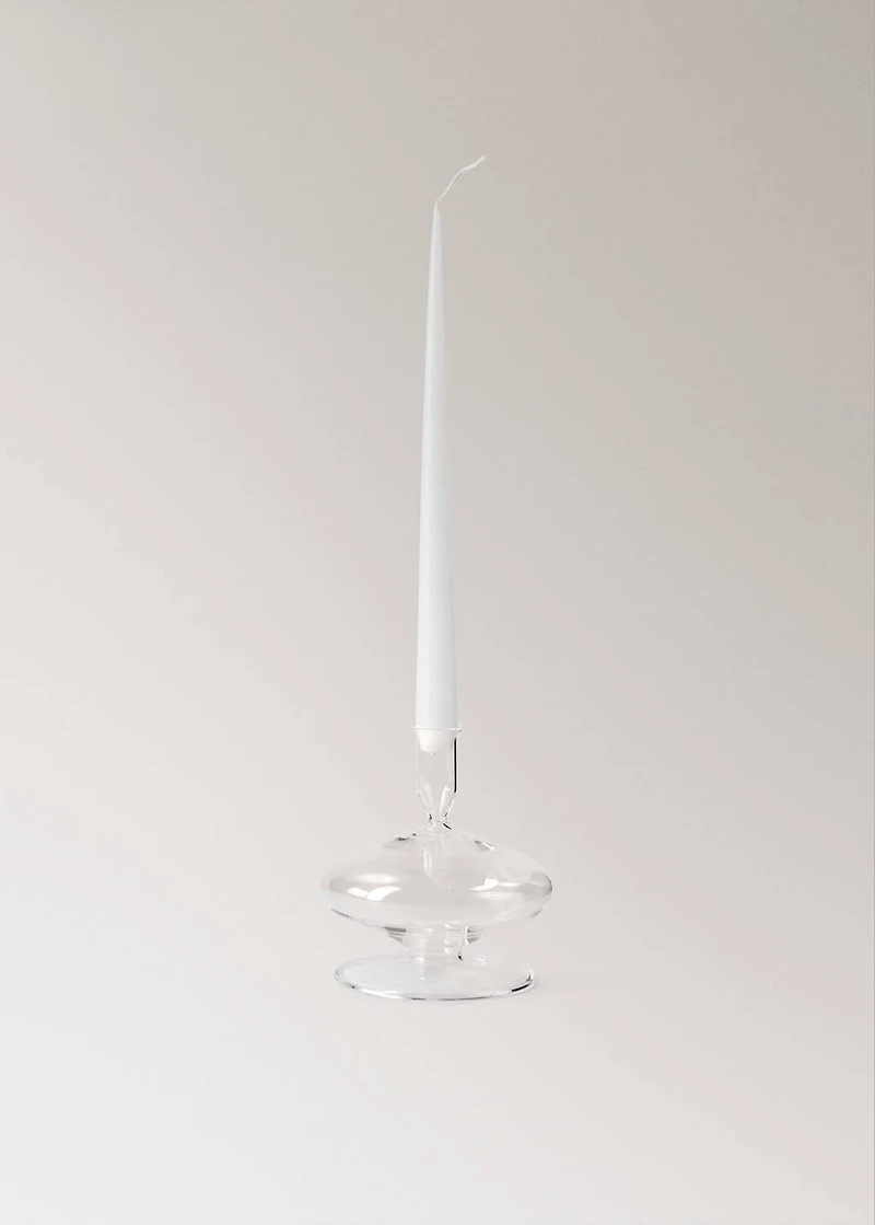 Tall borosilicate candelabra with wave pattern