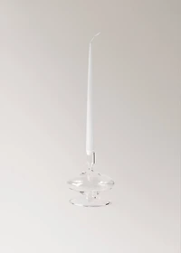 Tall borosilicate candelabra with wave pattern