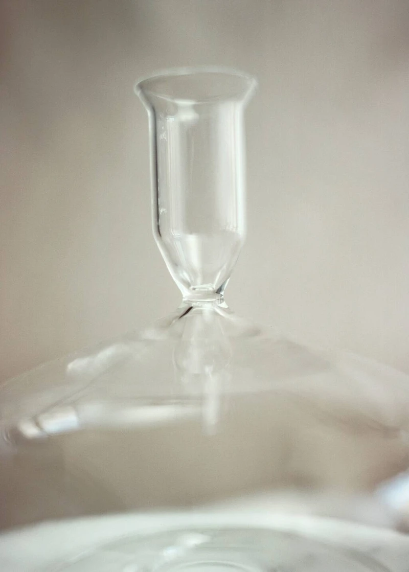 Tall borosilicate candelabra with wave pattern