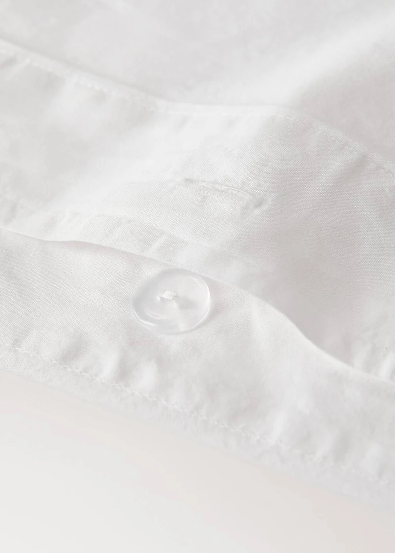 Washed percale cotton duvet cover with zigzag stitching for 135/140 cm bed