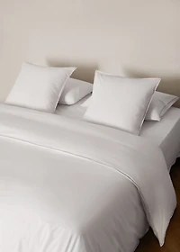 Washed percale cotton duvet cover with zigzag stitching for 135/140 cm bed