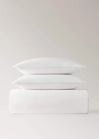 Washed percale cotton duvet cover with zigzag stitching for 180/200 cm bed