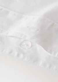 Washed percale cotton duvet cover with zigzag stitching for 180/200 cm bed