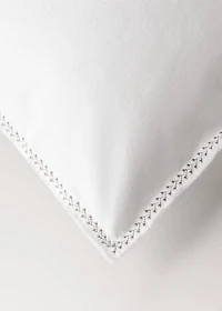Washed percale cotton duvet cover with zigzag stitching for 180/200 cm bed