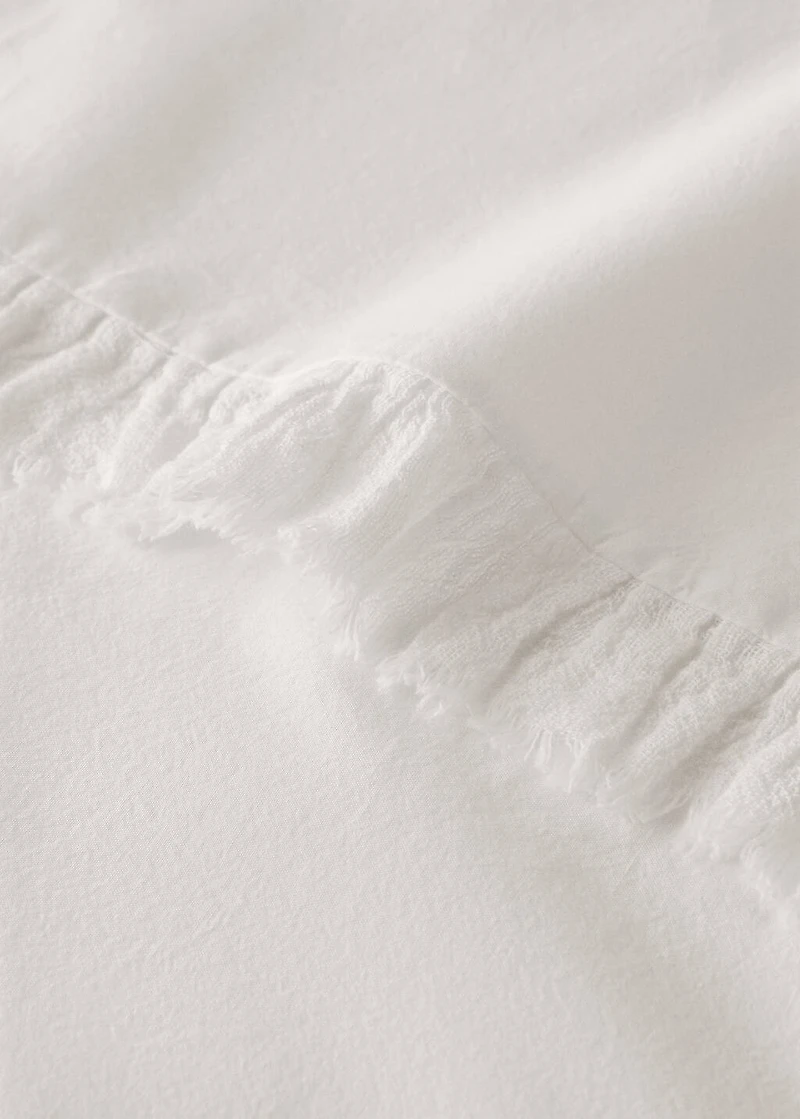 Percale cotton top sheet with gauze ruffle for cm bed