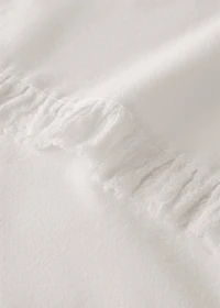 Percale cotton top sheet with gauze ruffle for cm bed