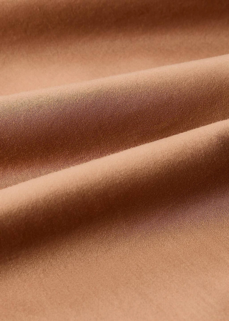 Washed cotton satin double-stitched top sheet for 180/200 cm bed