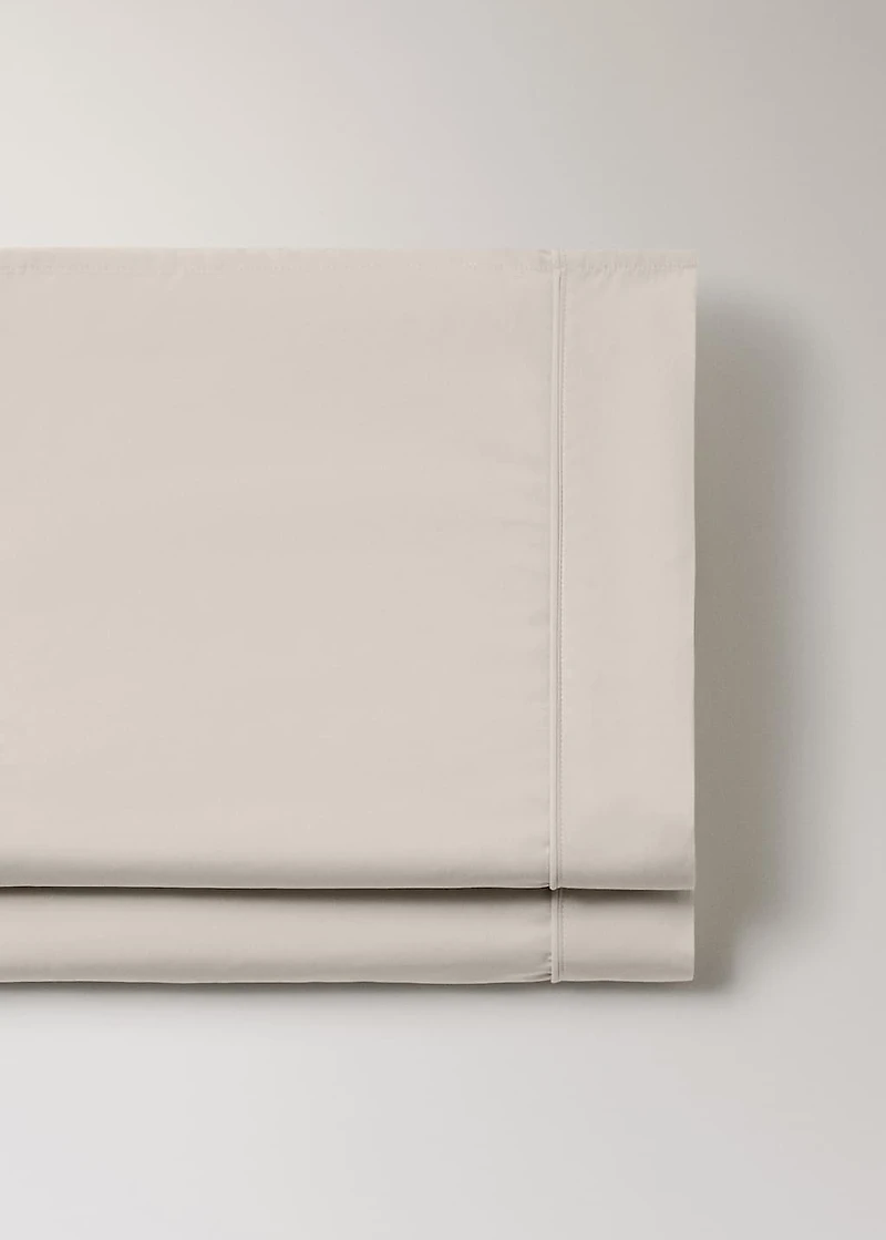 500-thread count cotton percale top sheet with rounded piping detail for 180/200cm bed