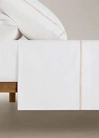 200-thread count percale cotton top sheet for 180/200 cm bed