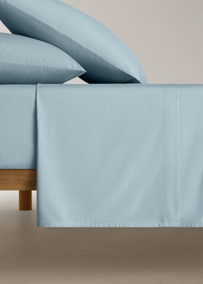 Cotton percale fitted sheet for 180/200 cm bed