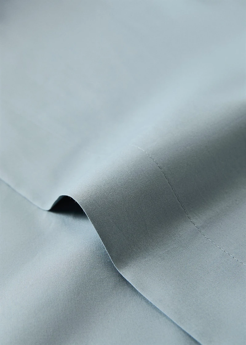 Cotton percale fitted sheet for 180/200 cm bed