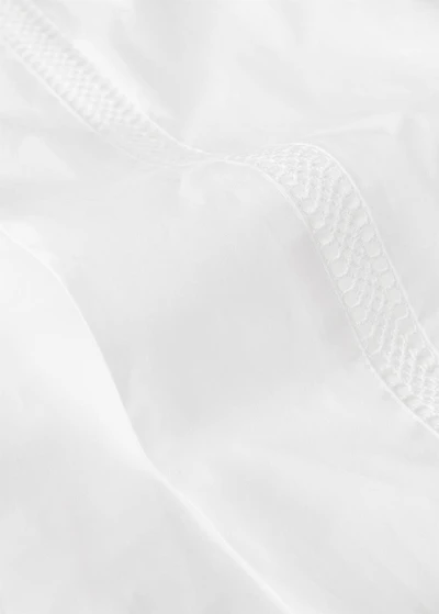 Cotton percale top sheet with inserts for 135/140 cm bed